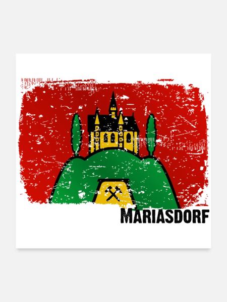 the market town of Mariasdorf in southern Burgenland - Poster 24" x 24" (60x60 cm) - white - Front