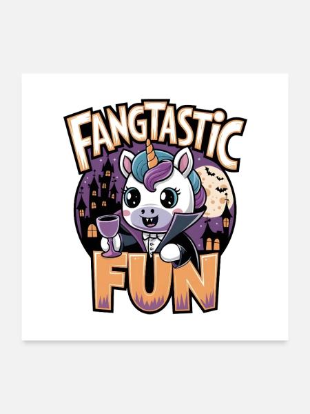 Fangtastischer Spaß - Poster 60x60 cm - Weiß - Vorne
