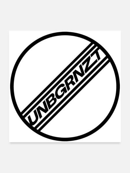 UNBGRNZT by Unbegrenzt Apparel - Poster 60x60 cm - Weiß - Vorne