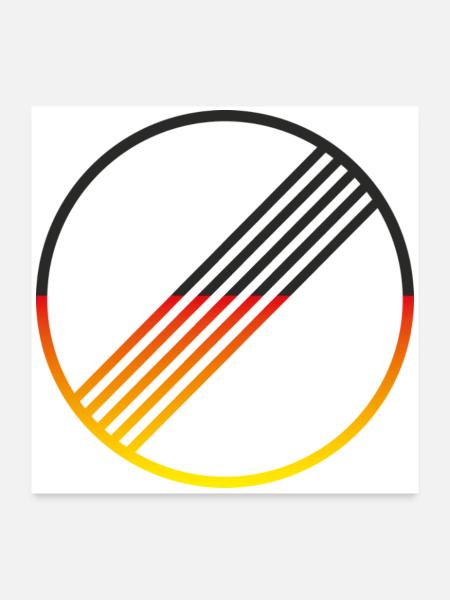 UNBEGRENZT DEUTSCHLAND by Unbegrenzt Apparel - Poster 60x60 cm - Weiß - Vorne