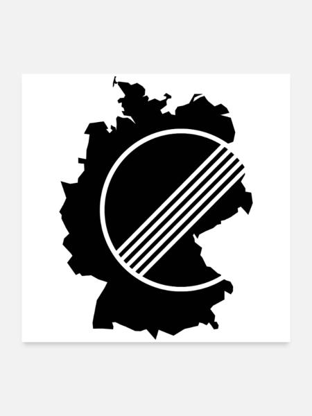 UNBEGRENZT DEUTSCHLAND by Unbegrenzt Apparel - Poster 60x60 cm - Weiß - Vorne