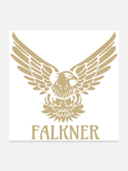 Falkner Falke Adler Greifvogel Falknerei Geschenk - Poster 60x60 cm - Weiß - Vorne