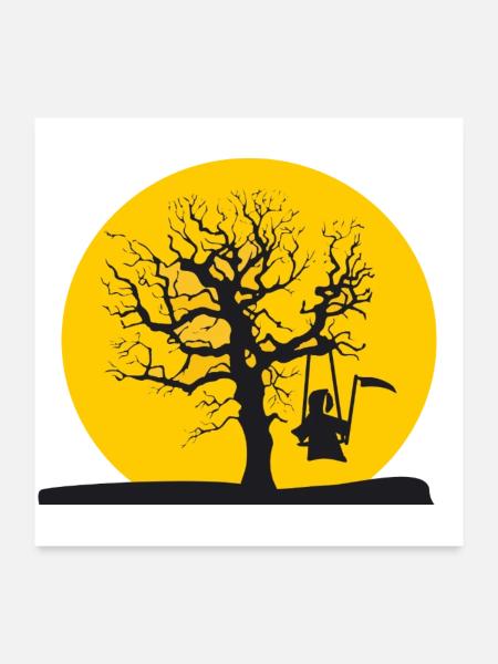 La mort bascule à votre endroit préféré Cadeau - Poster 60 x 60 cm - blanc - Devant