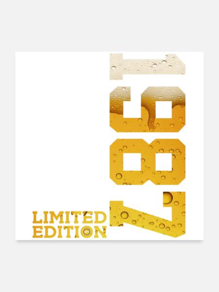 LIMITED EDITION 1987 BIER 39. GEBURTSTAG - Poster 60x60 cm - Weiß - Vorne