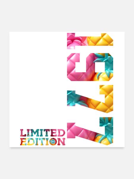 49. GEBURTSTAG LIMITED EDITION 1977 - Poster 60x60 cm - Weiß - Vorne