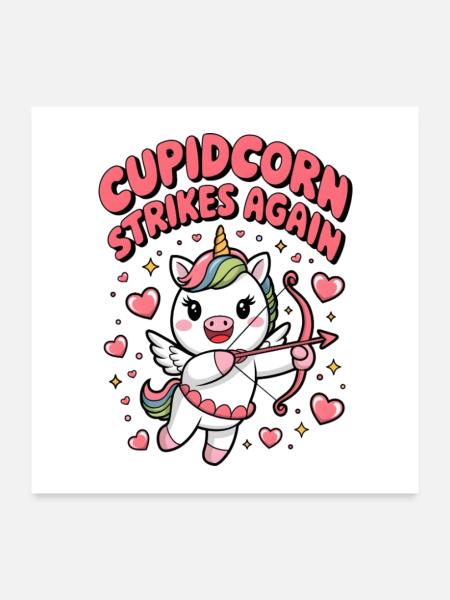 Cupidcorn Strikes Again - Poster 24" x 24" (60x60 cm) - white - Front