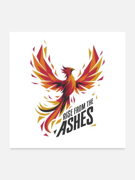 Renaître de ses cendres - Poster 60 x 60 cm - blanc - Devant