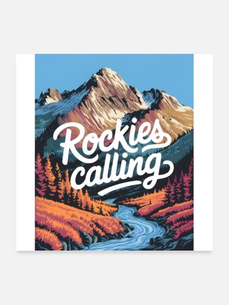 Rockies Calling - Poster 24" x 24" (60x60 cm) - white - Front