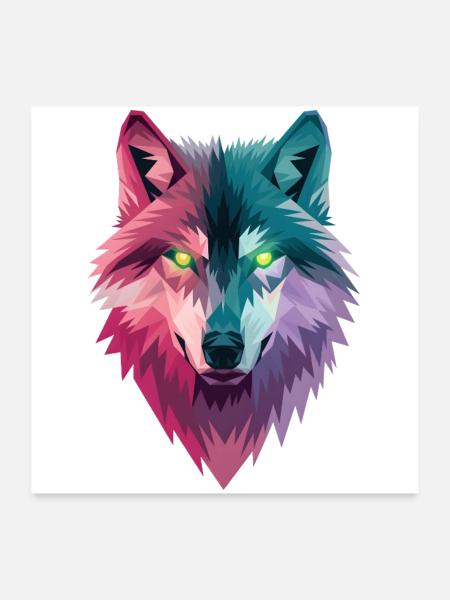 Spirit Wolf - Poster 24" x 24" (60x60 cm) - white - Front