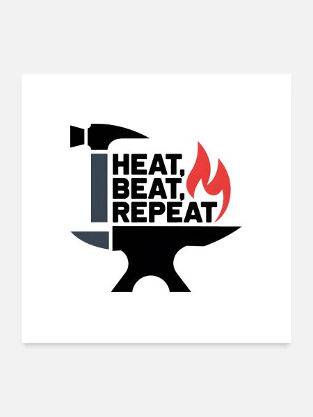 Heat, Beat, Repeat - Poster 24" x 24" (60x60 cm) - white - Front