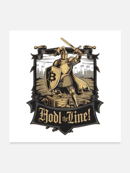 Hodl The Line! - Poster 24" x 24" (60x60 cm) - white - Front