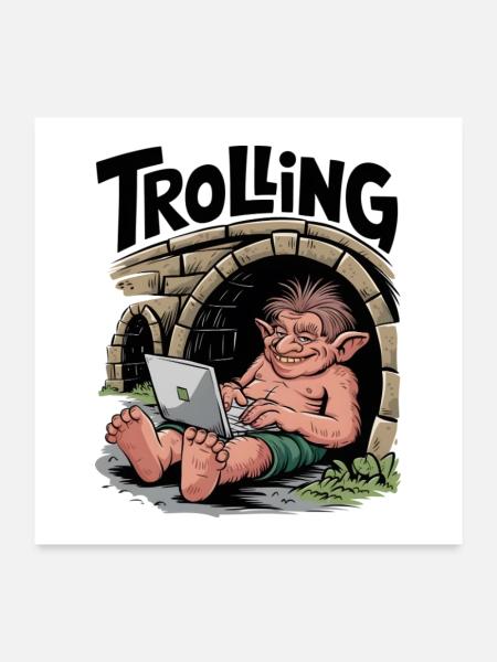 Trolling - Poster 24" x 24" (60x60 cm) - white - Front