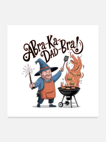 AbraKa-Papa-BH! - Poster 60x60 cm - Weiß - Vorne