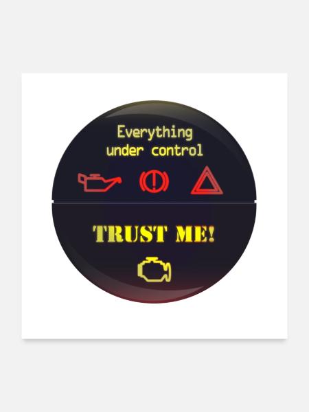 Under Control Trust Me - Poster 60x60 cm - Weiß - Vorne