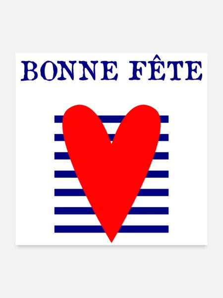 BONNE FÊTE PAPA. PAPA. FÊTE DES PÈRES. PÈRE - Poster 60 x 60 cm - blanc - Devant