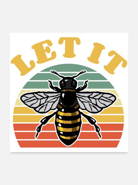 Bienenflüsterer - Biene - Imker- Honig - Let it - Poster 60x60 cm - Weiß - Vorne