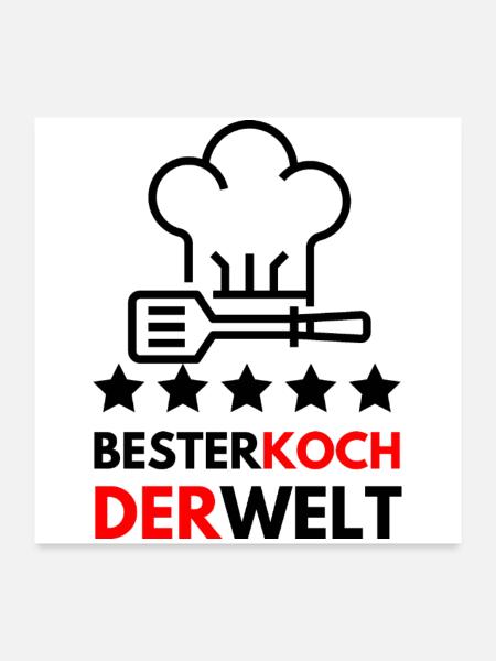 Der beste Koch der Welt - Geschenk - Poster 60x60 cm - Weiß - Vorne