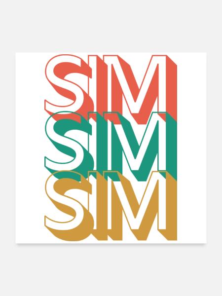 Simracing, Sim Racin, Racer Gift - Poster 60x60 cm - Weiß - Vorne