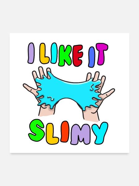 I like it Slimy Schleim Fluffy Drizzly Cloud - Poster 60x60 cm - Weiß - Vorne