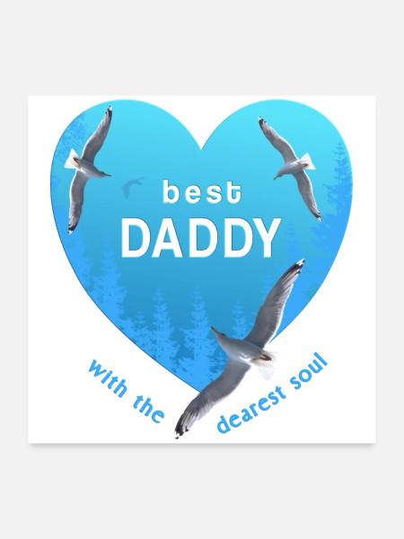 best daddy - Poster 60x60 cm - Weiß