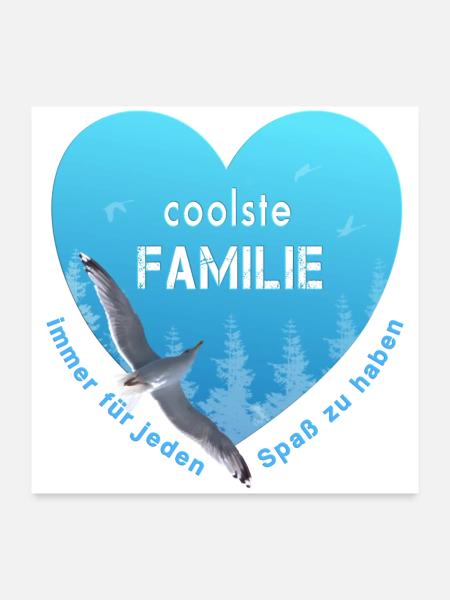 coolste Familie - Poster 60x60 cm - Weiß - Vorne