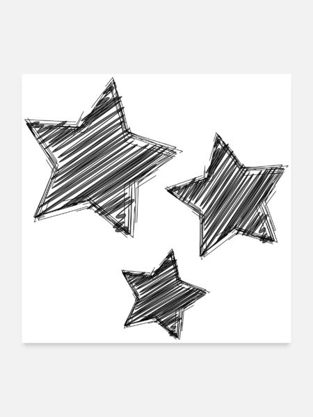 STERN. STERN. STERNE. FEST. JAHRESTAG. WEIHNACHTEN - Poster 60x60 cm - Weiß - Vorne
