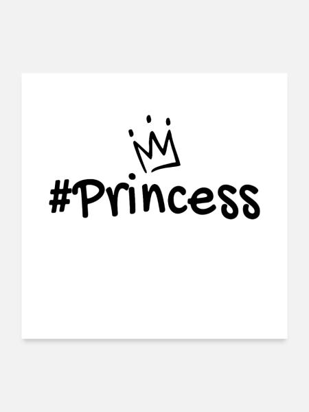 Prinzessin Krone - Poster 60x60 cm - Weiß - Vorne
