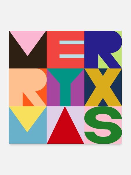 xmas ModernArt Weihnachten - Poster 60x60 cm - Weiß