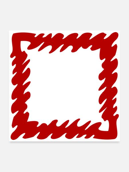 Viereck leer hohl gemalt - Farbe änderbar - Poster 60x60 cm - Weiß