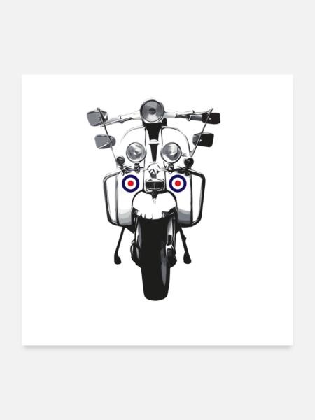 Mod Scooter - Poster 60x60 cm - Weiß - Vorne