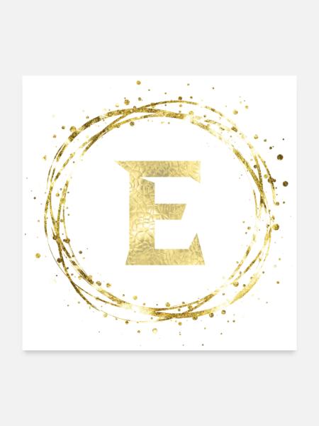 E - Poster 60x60 cm - Weiß - Vorne