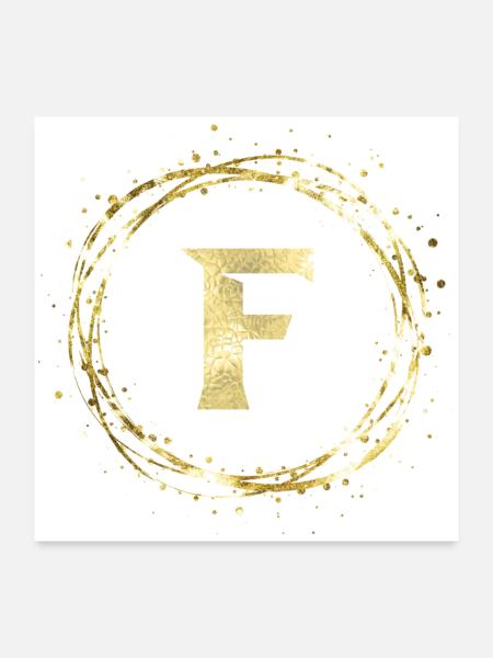 F - Poster 60x60 cm - Weiß - Vorne