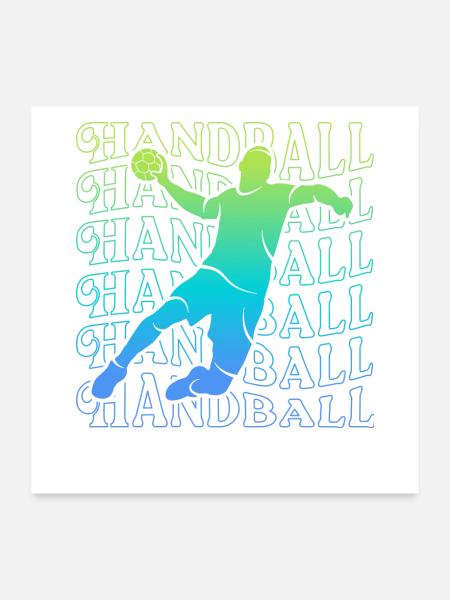Handballspieler Handballer Jungen Handball Herren - Poster 60x60 cm - Weiß