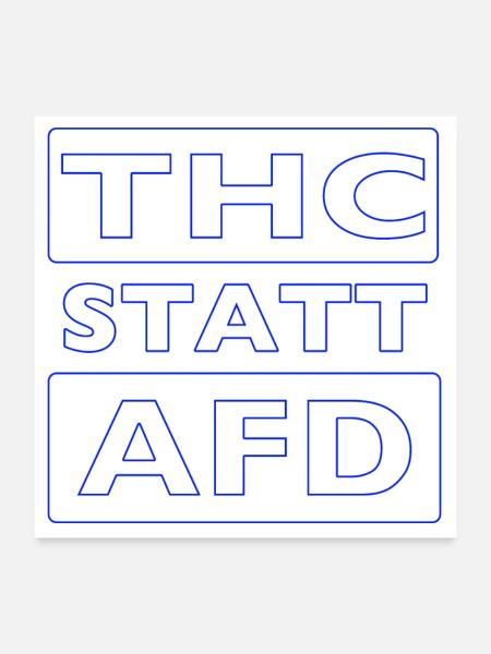 THC STATT AFD - Poster 60x60 cm - Weiß - Vorne