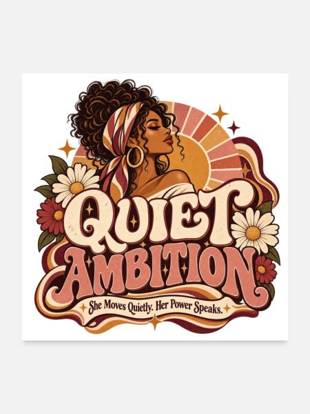 Stille Retro-Ambition – Macht braucht keine Öffentlichkeit - Poster 60x60 cm - Weiß - Vorne
