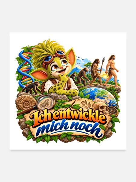 Wenuma Ich entwickle mich noch - Poster 60x60 cm - Weiß - Vorne