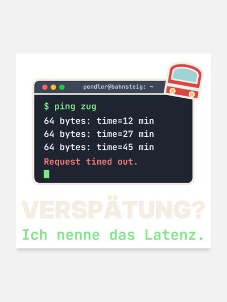 Ping Verzögerung: Latenz Meme - Poster 60x60 cm - Weiß - Vorne