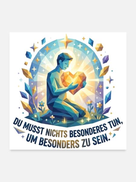 Du_musst_nichts_besonderes_zun_um_besonders_zu_ - Poster 60x60 cm - Weiß - Vorne