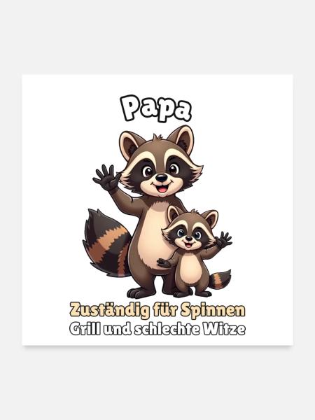 Papa - Poster 60x60 cm - Weiß - Vorne