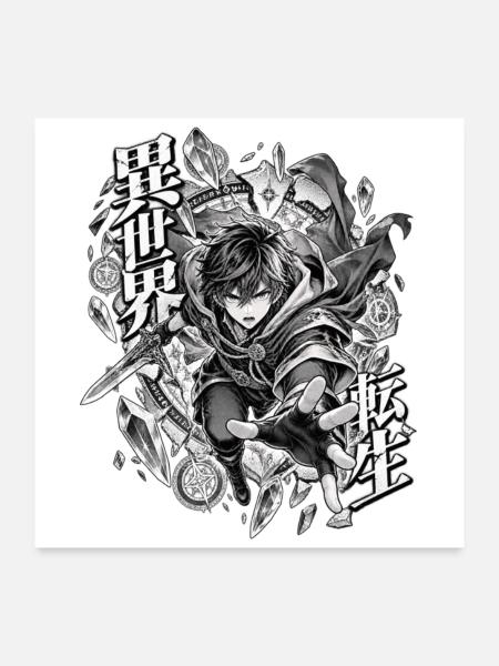 Isekai Kristallheld - Poster 60x60 cm - Weiß - Vorne