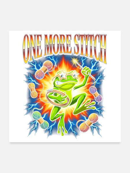 Noch ein Stich lustiger Froschblitz - Poster 60x60 cm - Weiß - Vorne