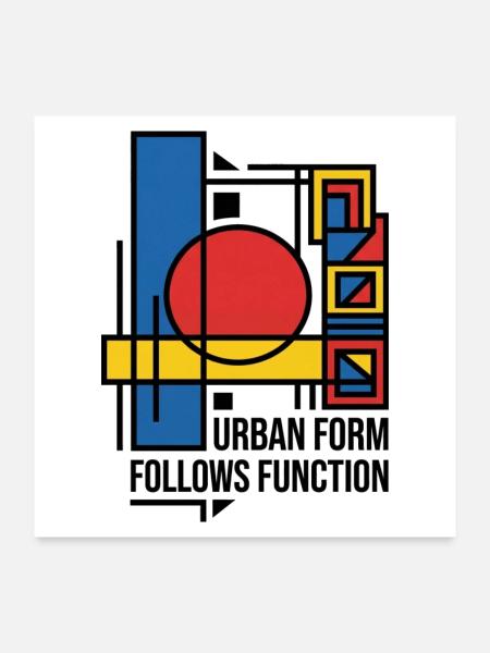 Stadtform folgt Funktion - Poster 60x60 cm - Weiß - Vorne