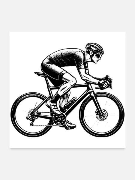 Geschenkidee für einen Roadbike mit Roadbike - Poster 60x60 cm - Weiß - Vorne