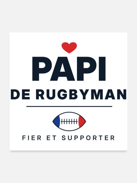 Opa eines Rugbyspielers - Poster 60x60 cm - Weiß - Vorne