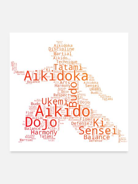 Selbstverteidigung Geschenkidee für Aikido-Prüfung - Poster 60x60 cm - Weiß - Vorne