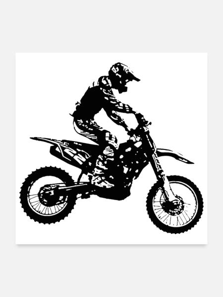 enduro - Poster 60x60 cm - Weiß - Vorne