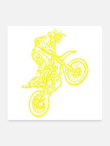 enduro - Poster 60x60 cm - Weiß - Vorne
