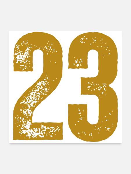 23 - Poster 60x60 cm - Weiß - Vorne