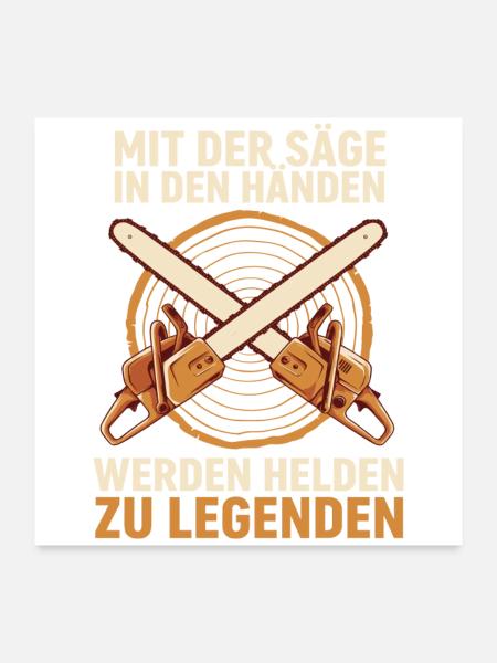 Sägehelden: Legenden aus Holz - Poster 60x60 cm - Weiß - Vorne