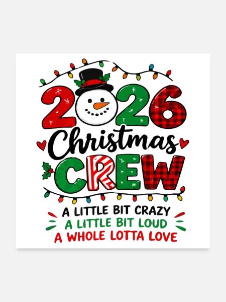 Christmas Crew 2026 Matching-Familienfeiertag - Poster 60x60 cm - Weiß - Vorne